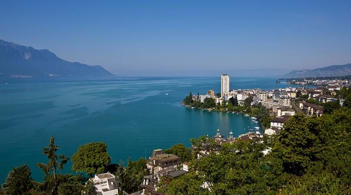 The view of Lake Geneva from Montreux