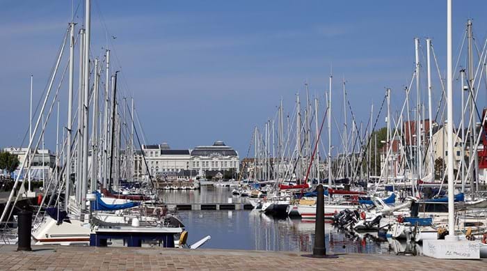 The beautiful harbour and buildings of Trouville-sur-Mer