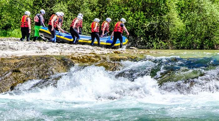 White water rafting in the Alps