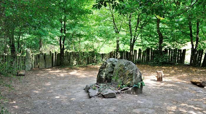 Merlin’s supposed tomb in Forêt de Paimpont.