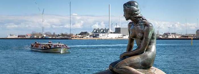 The Little Mermaid statue in Copenhagen.