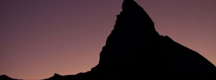 Matterhorn's silhouette during sunset