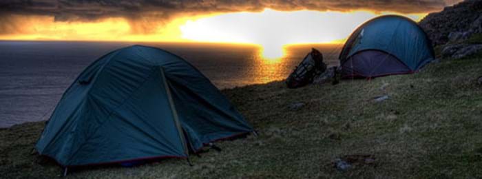 Camping sur l'île de Skye, près du « Neist Point » (pointe ouest de l'île).