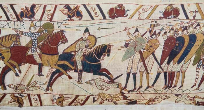 The Bayeux Tapestry is a valuable historical artefact, on permanent display at Museum of Queen Matilda.