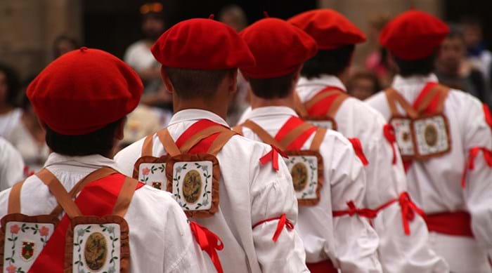 French Basque men wearing ceremonial dress