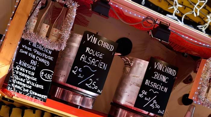 Warm cups of 'Vin Chaud' can be found at Christmas markets across the country