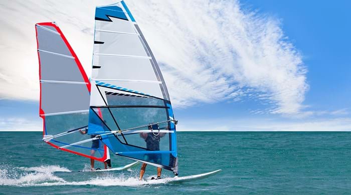 The south of France is popular with windsurfers.