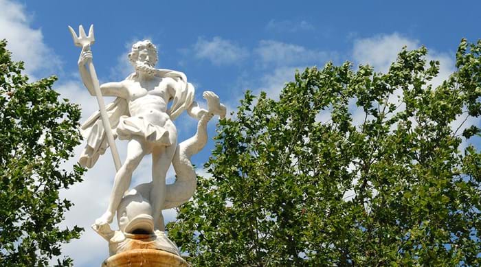 The Neptune fountain in the centre of Place Carnot