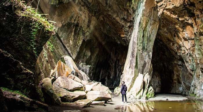 La cavité haute de 12 mètres a donné son nom à la grotte Cathedral Cave. 